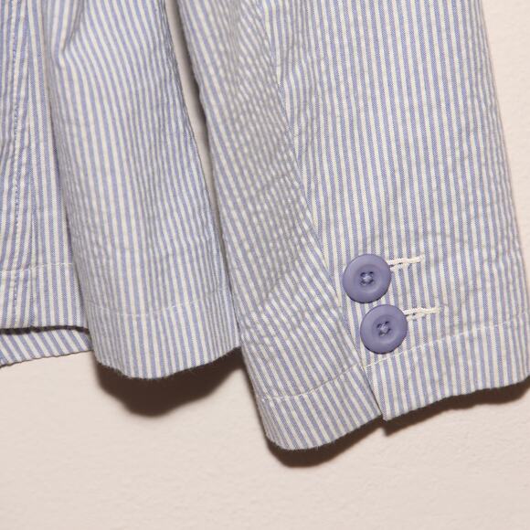 Vintage LL Bean Striped Blazer Jacket Size 12 Cotton Blend - Picture 9 of 11